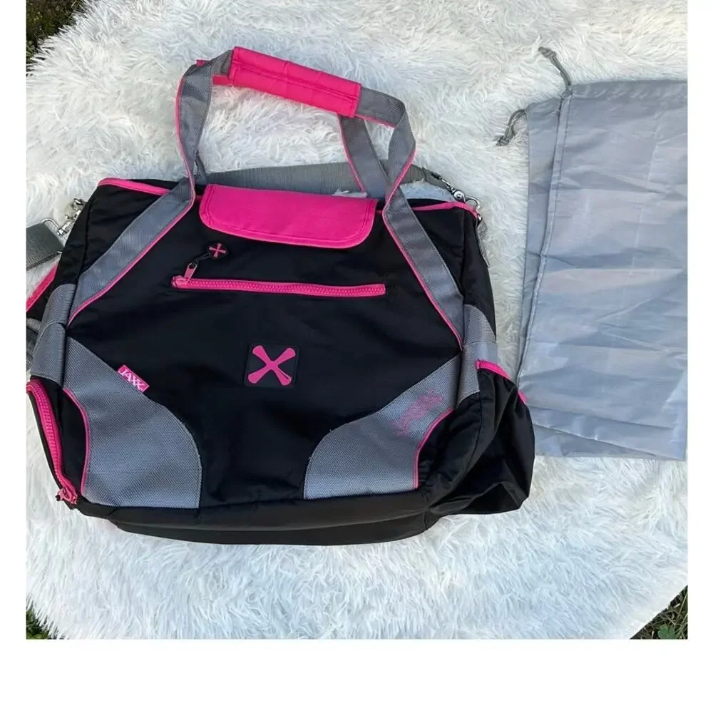 Fit & Fresh Insulated Lunch Tote Bag Black Gray Pink Large Zip Closure